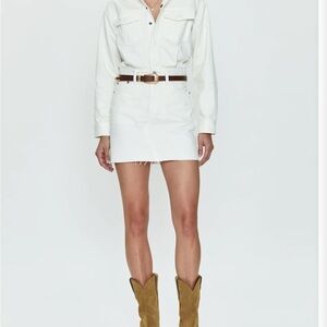 Pistola Nina Denim Dress - Eggshell - small